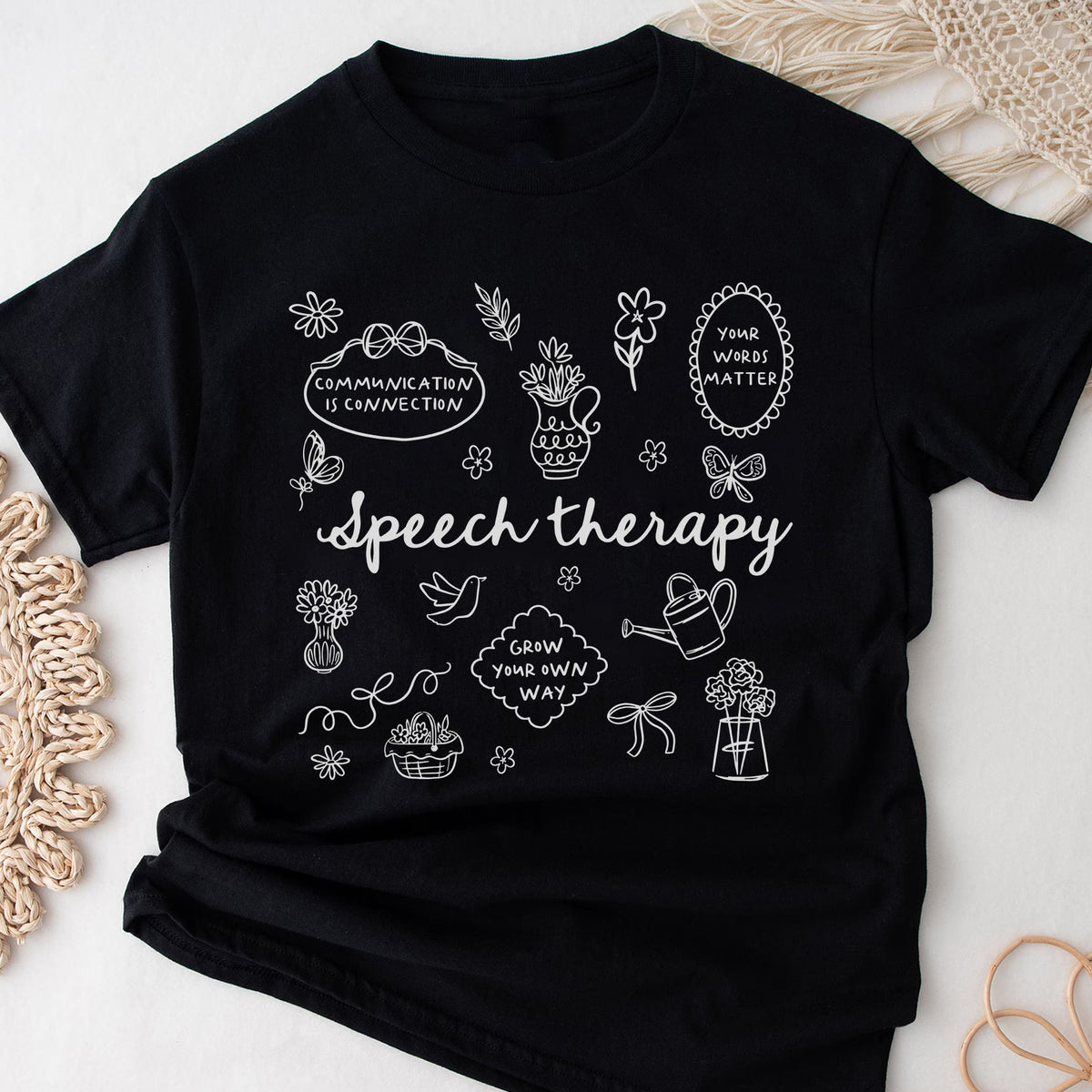 Speech Therapy T-Shirt, Spring Floral Speech Graduation Gift, Appreciation Gifts, Pathologist Grad Gift