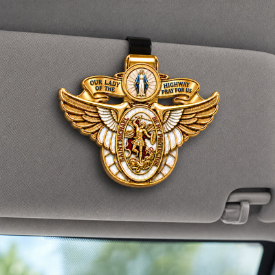 Blessed Journey Protector Medal - Car Visor Clip, Catholic Gift, Faith & Protection Gift