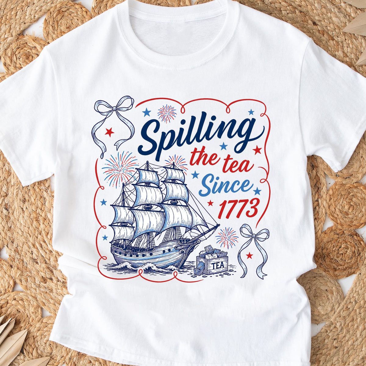 Spilling The Tea Since 1773 T-Shirt, USA Patriotic Shirt, 4th of July Party Shirt, Independence Day Tee