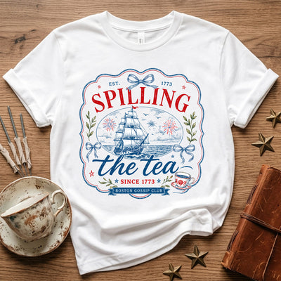 Coastal Patriotic Shirt, Spilling The Tea Since 1773 Tee, Americana Fourth of July T-Shirt