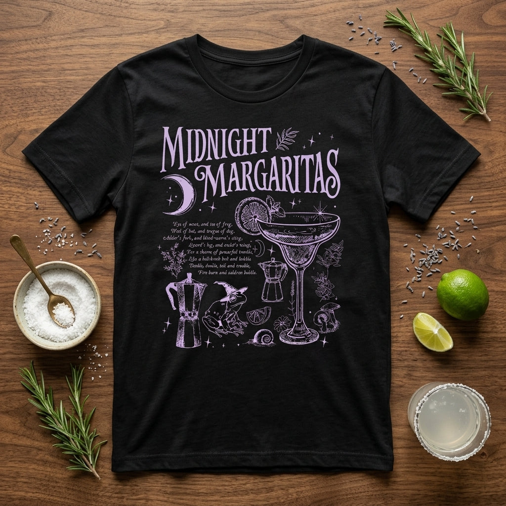 Midnight Margaritas T-shirt, Salt Rosemary Lavender Love Shirt, Witchy Tee, Margarita Halloween Shirt