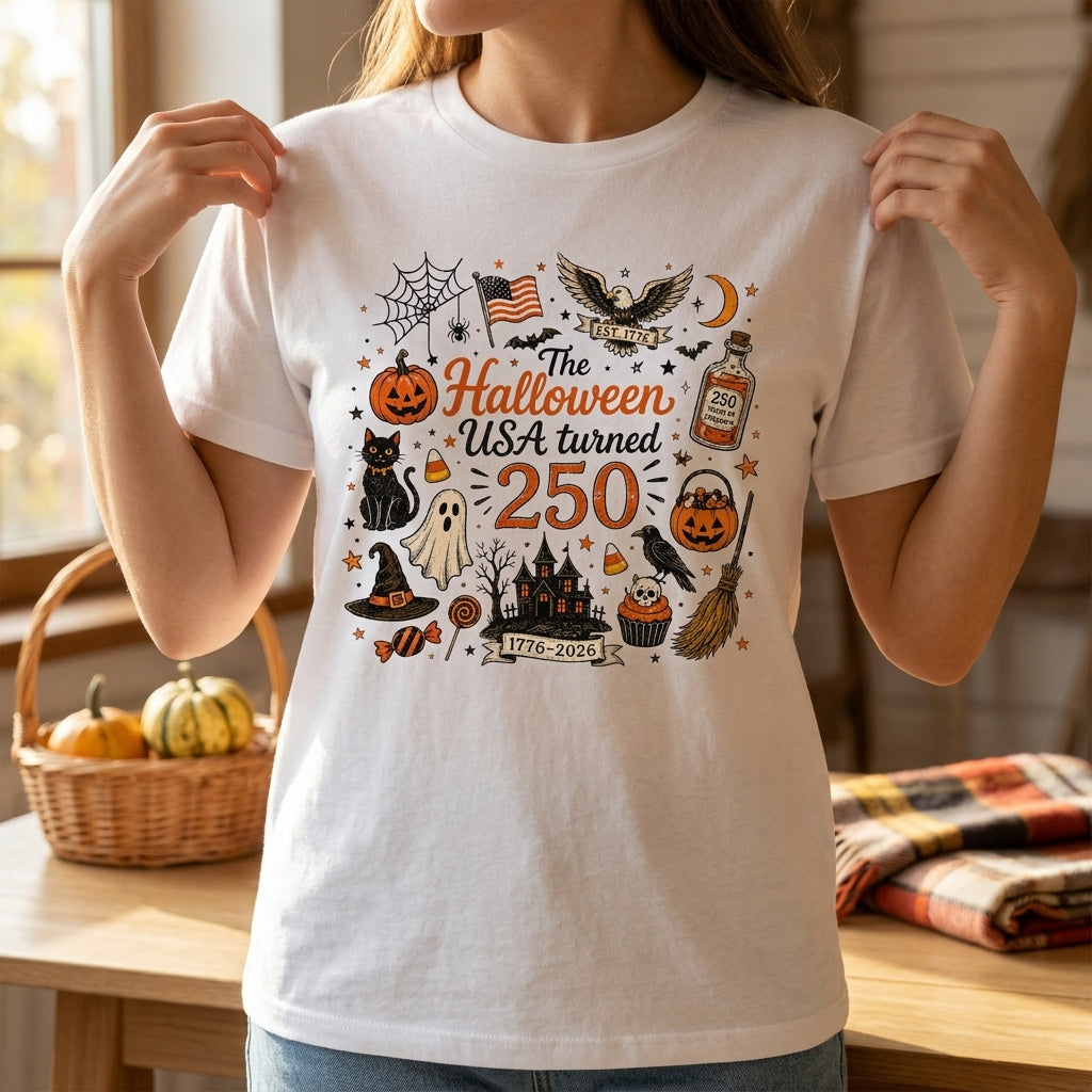 The Halloween Turned 250 - Personalized T-shirt, Funny Halloween T-shirt, Spooky Season USA Tee