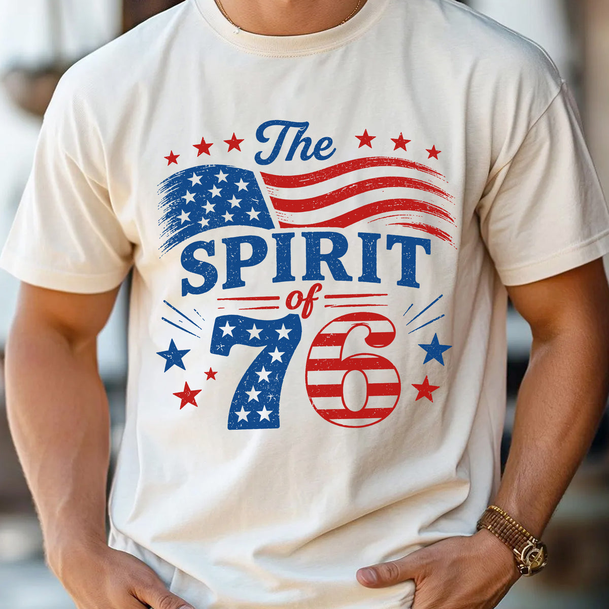 Vintage Spirit Of 76 250th Anniversary T-Shirt, Patriotic American Flag Graphic Shirt, Freedom T-Shirt