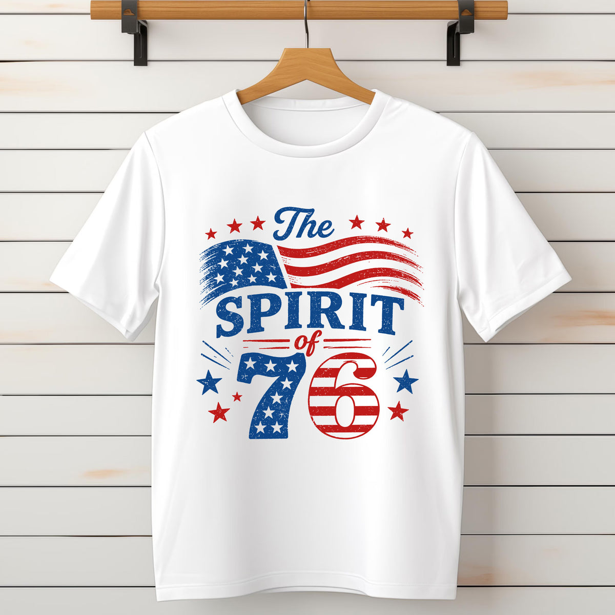 Vintage Spirit Of 76 250th Anniversary T-Shirt, Patriotic American Flag Graphic Shirt, Freedom T-Shirt