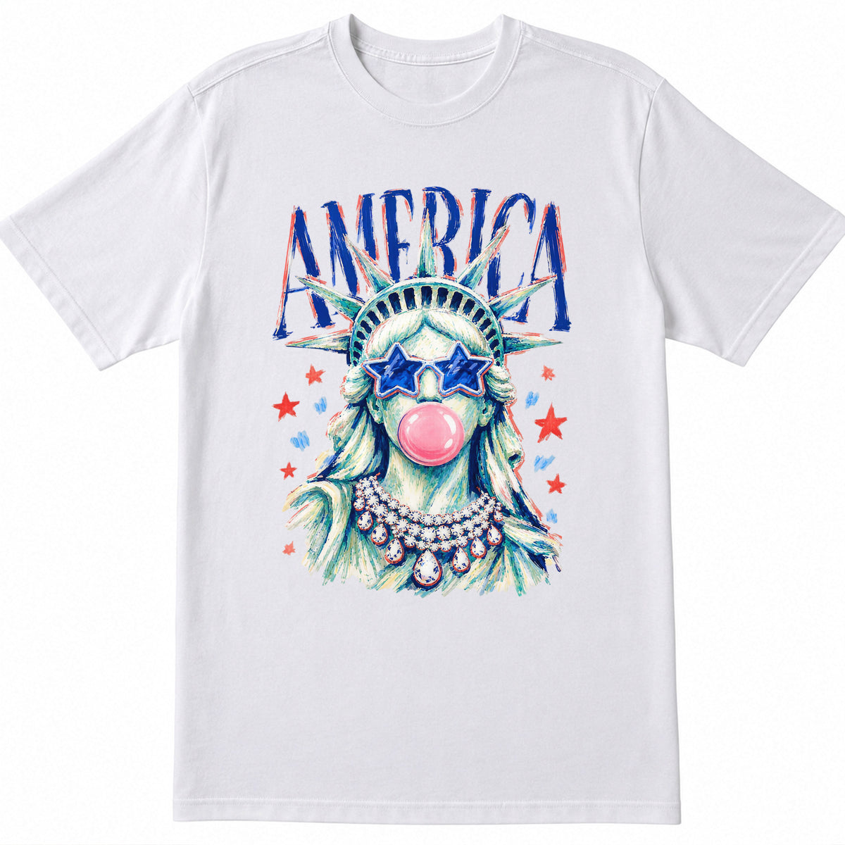 America Statue of Liberty Blowing Bubble Gum Shirt, 4th of July Shirts, 250th Anniversary Shirt, Independence Day Tee