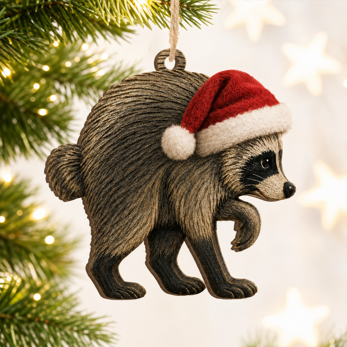Jimothy Wooden Ornament, Viral Seattle Raccoon Christmas Decor, Custom Raccoon Christmas Ornament, Funny Wildlife Lover Gift, Jimothy the Raccoon Ornament