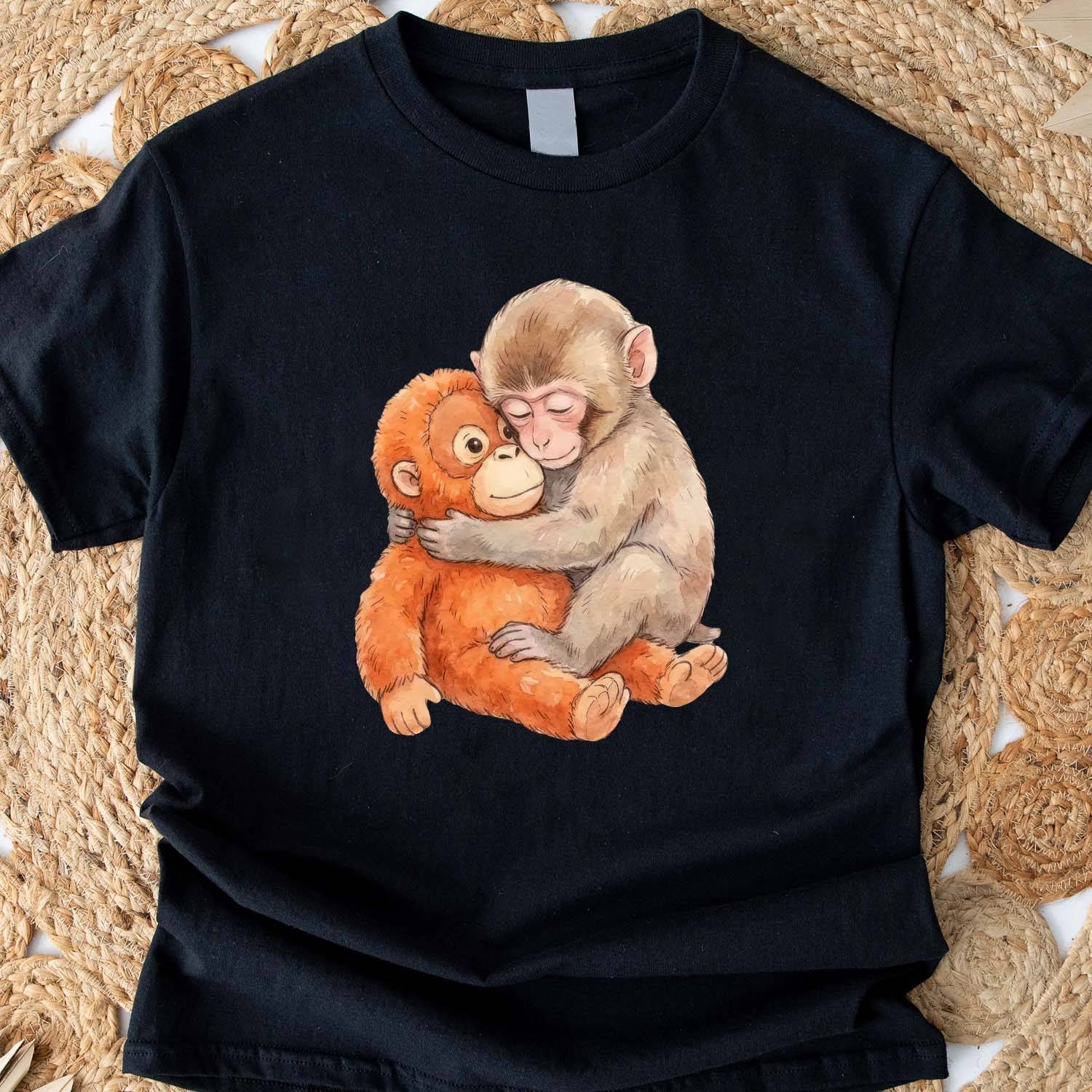 Monkey Punch Shirt, Monkey Punch Graphic Tee, Baby Monkey Plush Top, Mothers Day Tee, Animal Lover Mother Gift Cute Cozy Mom