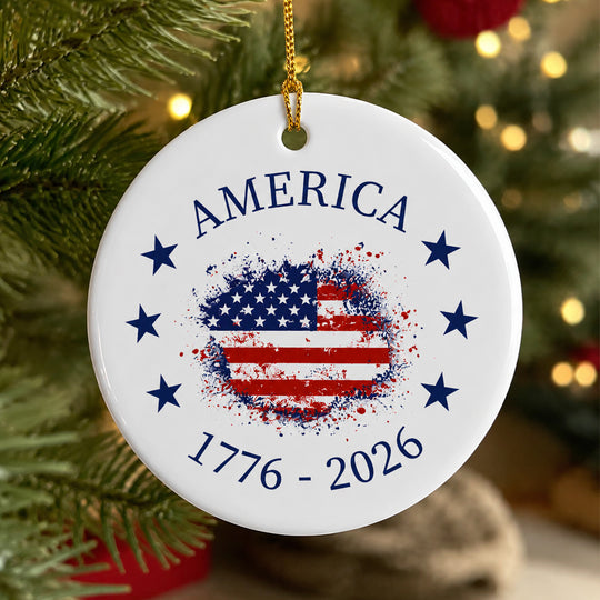 Proud To Be American Ornament, United States Christmas Keepsake, Patriotic Gift for Family