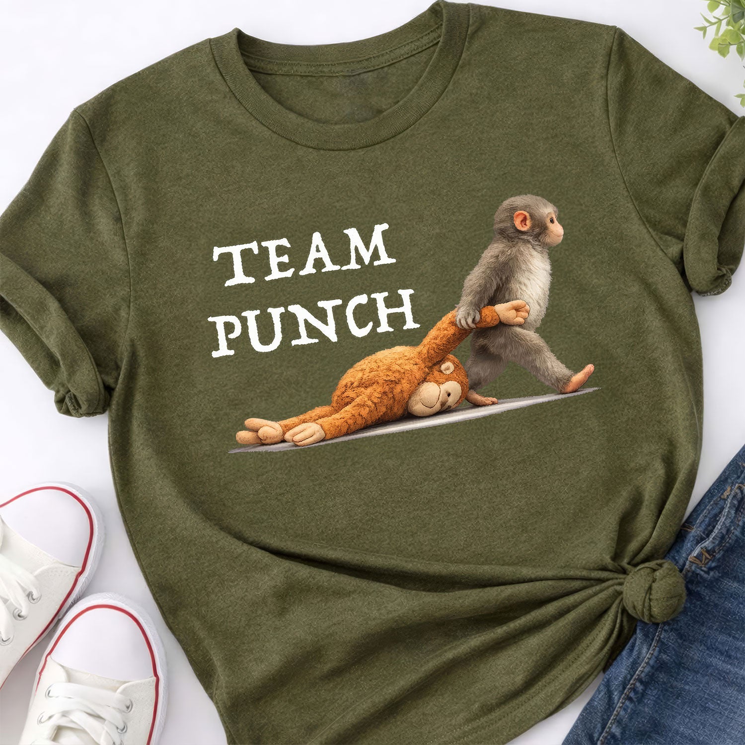 Punch Monkey Fan Club - Personalized T-shirt, Gift For Animal Lovers, Viral Punch Monkey Shirt, Viral Trend T-Shirt