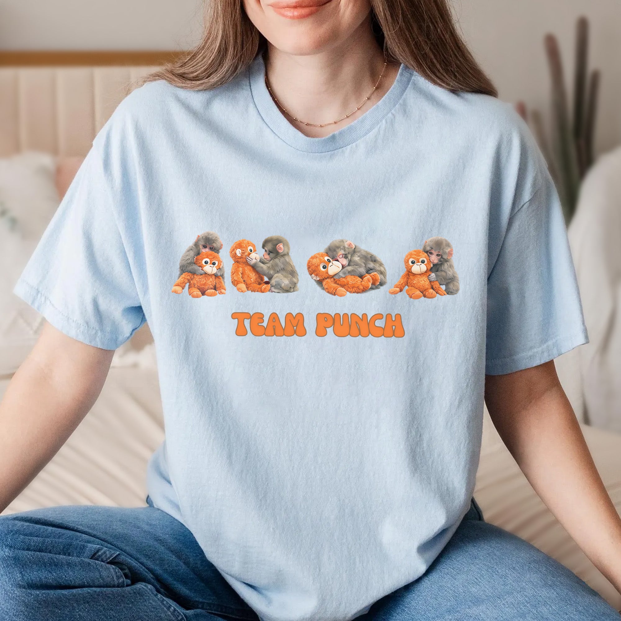 Team Punch T-Shirt, Viral Monkey Meme Tee, Save Punch, Trending Monkey Design, Cute Meme Shirt, Monkey Lover Gift