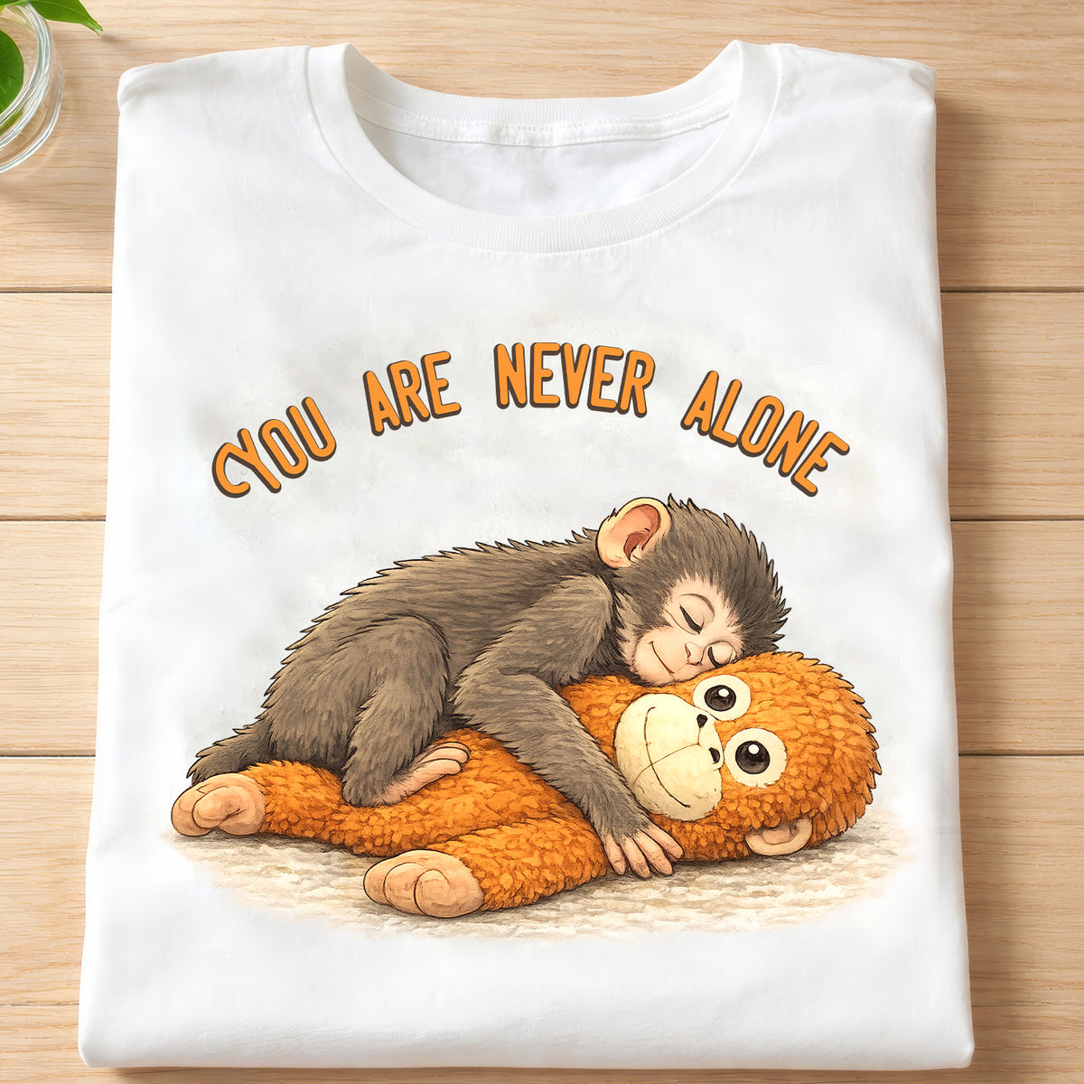 Punch Monkey You Are Never Alone - Personalized T-shirt, Gift For Animal Lovers, Team Punch Gift