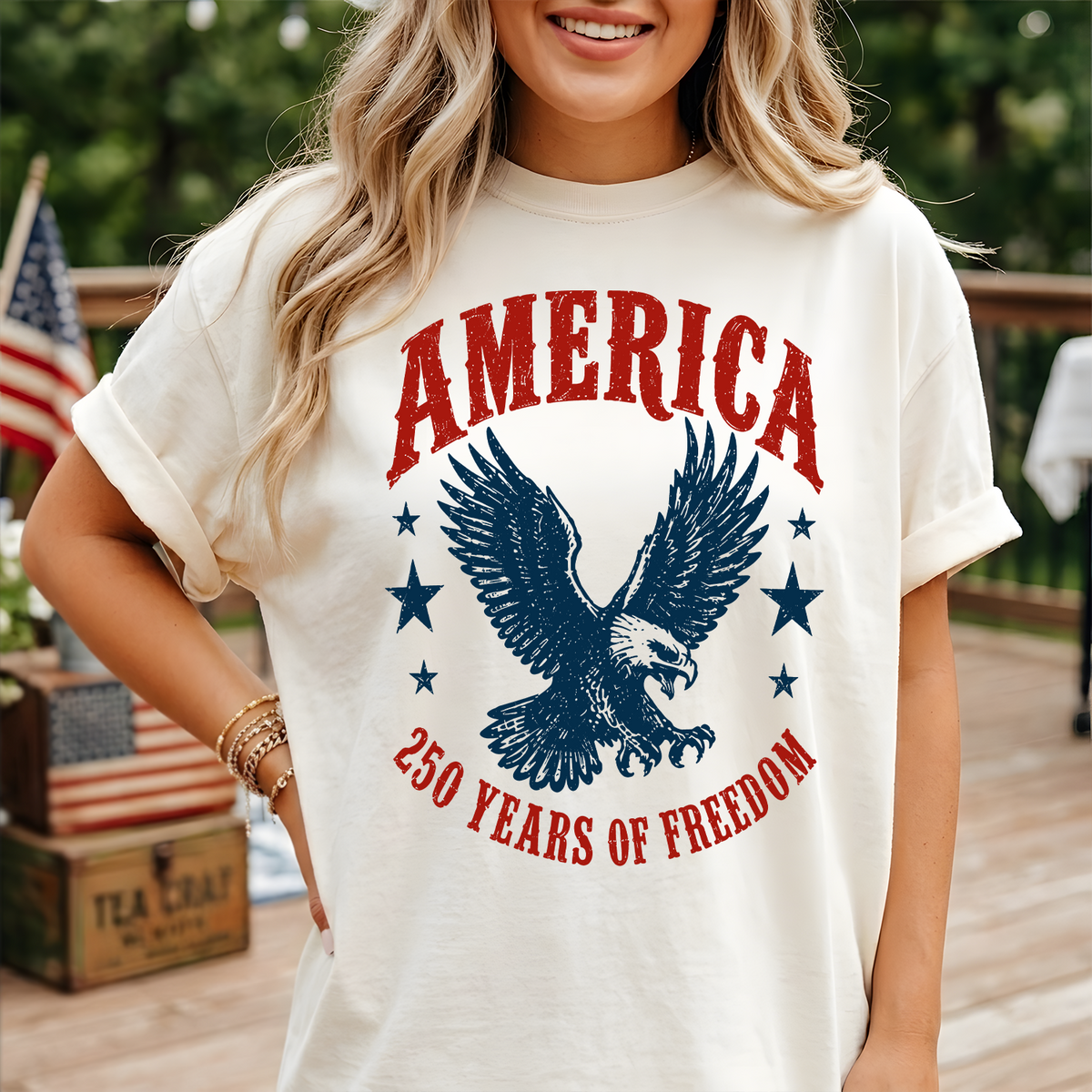 America Eagle T-shirt, 250th Anniversary Tee, Patriotic Western Shirt, 250 Years of Freedom T-Shirt, Fourth of July Shirt
