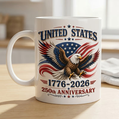 United States 250th Anniversary Eagle 3D Effect Mug, Anniversary Patriotic Eagle Mug, Happy Independence Day 3D Mug, Patriotic Eagle 1776–2026 3D Effect Mug