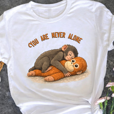 Punch Monkey You Are Never Alone - Personalized T-shirt, Gift For Animal Lovers, Team Punch Gift