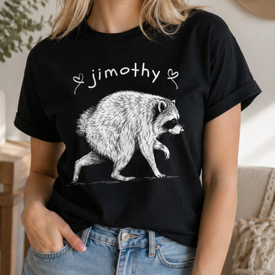Jimothy T-Shirt, Custom Raccoon Name Shirt, Cute Woodland Animal Tee, Funny Wildlife Lover Gift, Nature Lover Shirt