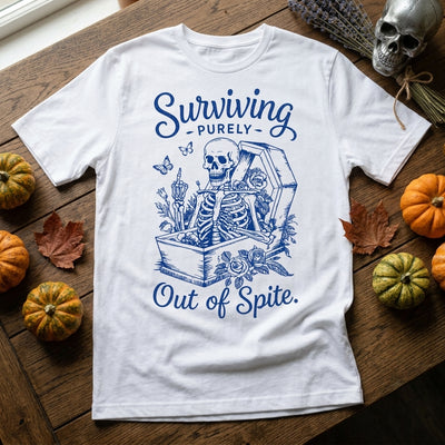 Surviving Purely Out Of Spite T-Shirt, Halloween Shirt Style Toile De Jouy, Gift For Halloween