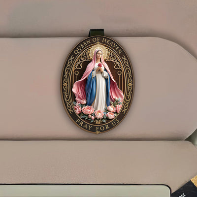 Queen Of Heaven Pray For Us - Personalized Car Visor Clip, Catholic Gift for Mom, Faith & Protection Gift