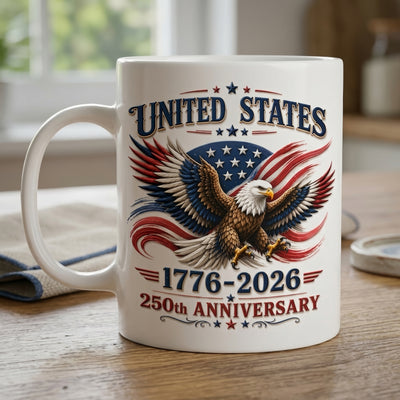 United States 250th Anniversary Eagle 3D Effect Mug, Anniversary Patriotic Eagle Mug, Happy Independence Day 3D Mug, Patriotic Eagle 1776–2026 3D Effect Mug