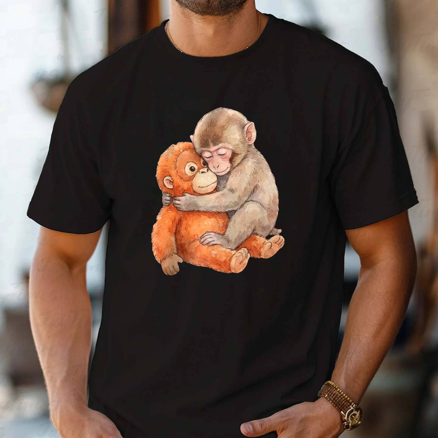 Monkey Punch Shirt, Monkey Punch Graphic Tee, Baby Monkey Plush Top, Mothers Day Tee, Animal Lover Mother Gift Cute Cozy Mom