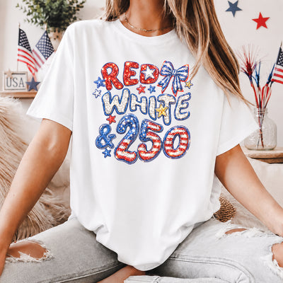 250th Anniversary Shirt, Red White & 250 Patriotic Tee, 1776-2026 USA Semiquincentennial Shirt, 4th of July American Flag T-Shirt