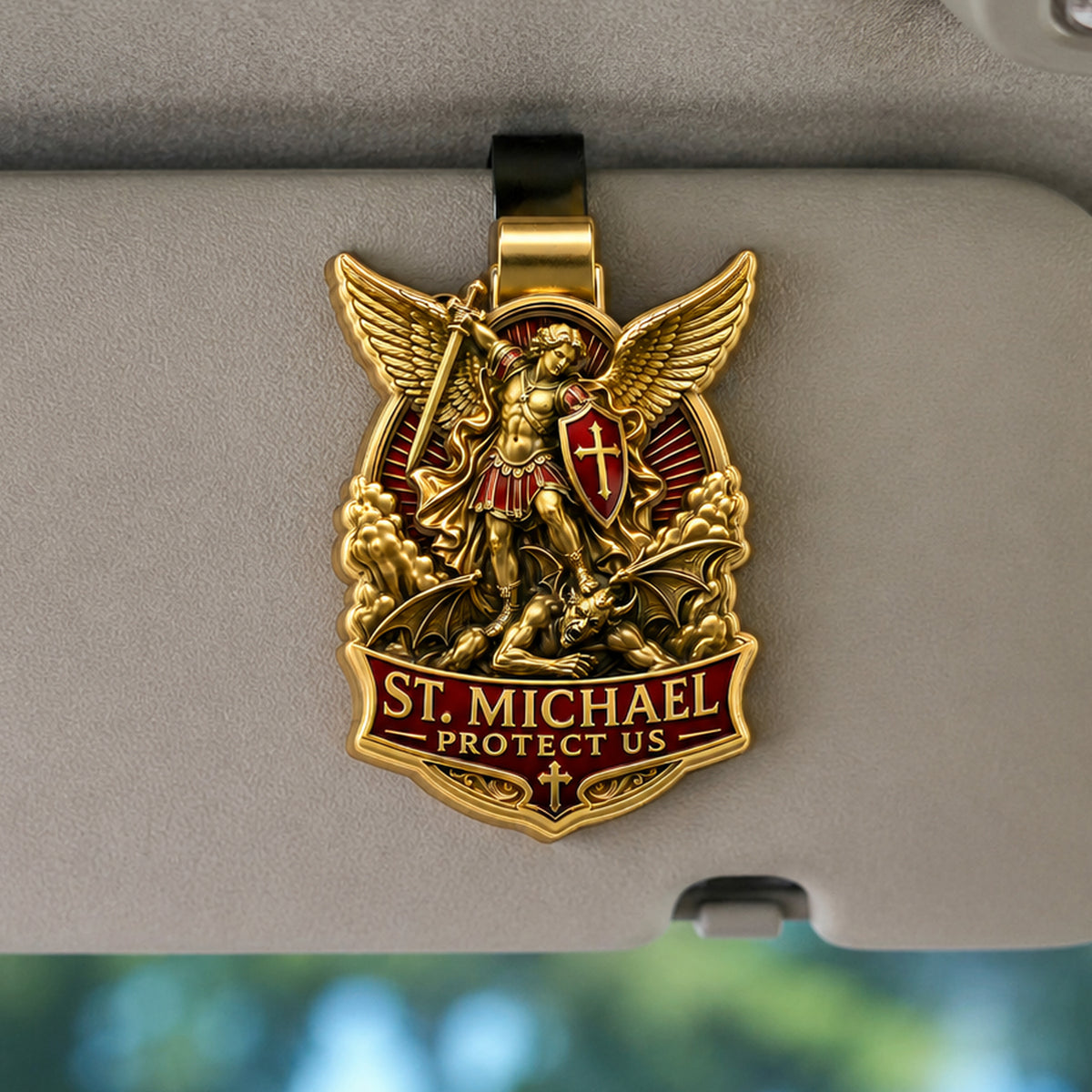 St. Michael, Defender Of The Faith - Car Visor Clip, Catholic Gift, Faith &amp; Protection Gift