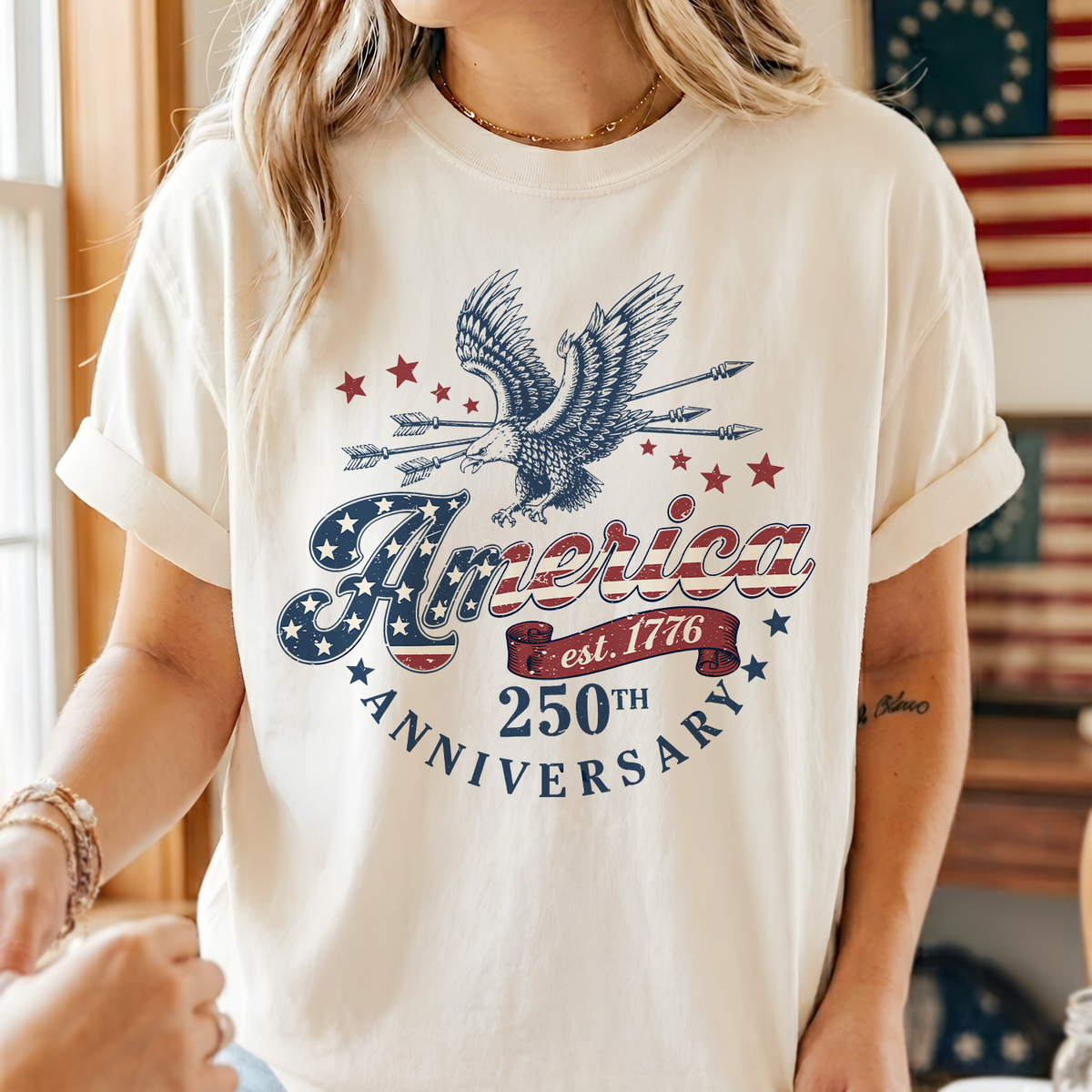 1776–2026 USA Independence Day Vintage T-Shirt,  America 250th Anniversary, Patriotic Eagle Shirt