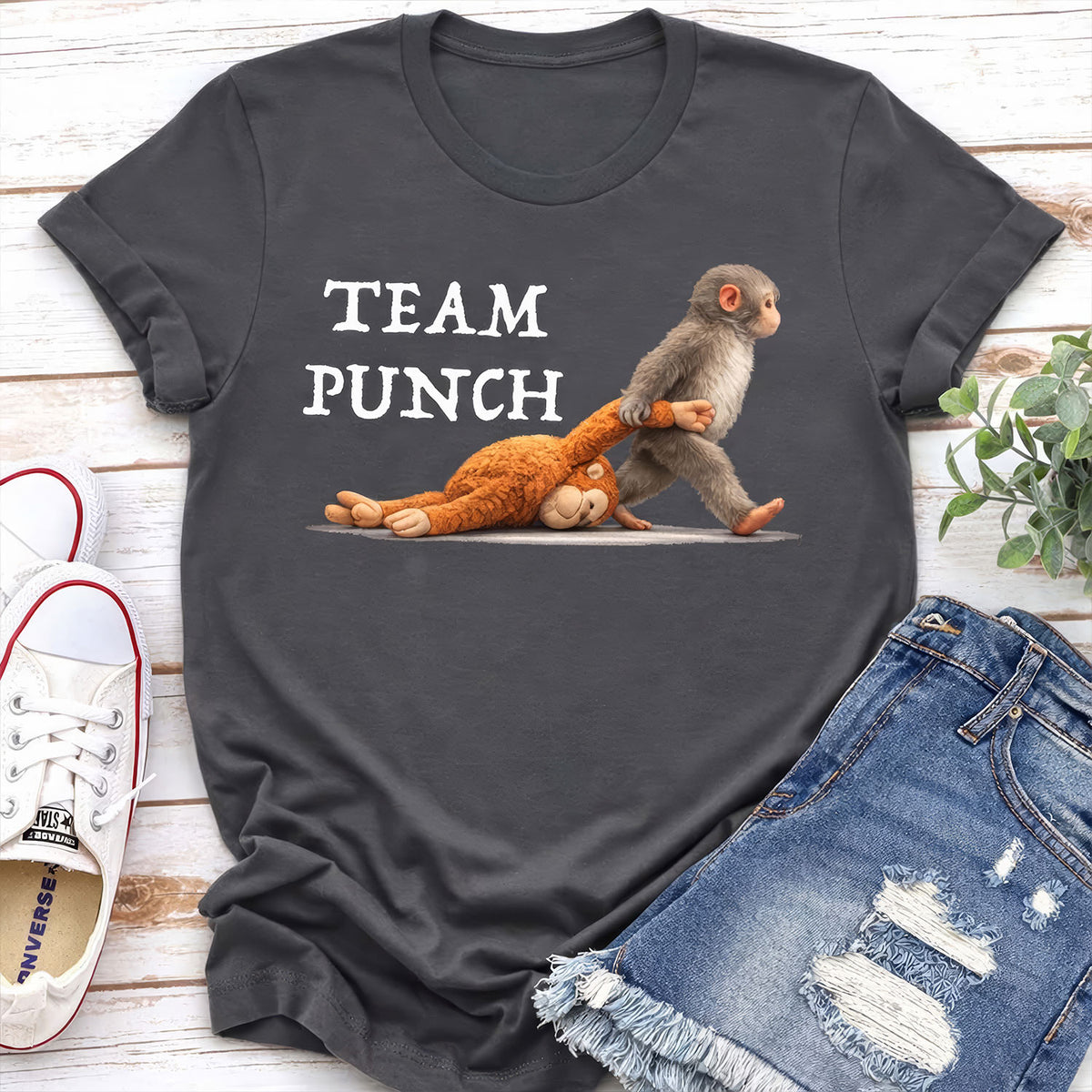Punch Monkey Fan Club - Personalized T-shirt, Gift For Animal Lovers, Viral Punch Monkey Shirt, Viral Trend T-Shirt