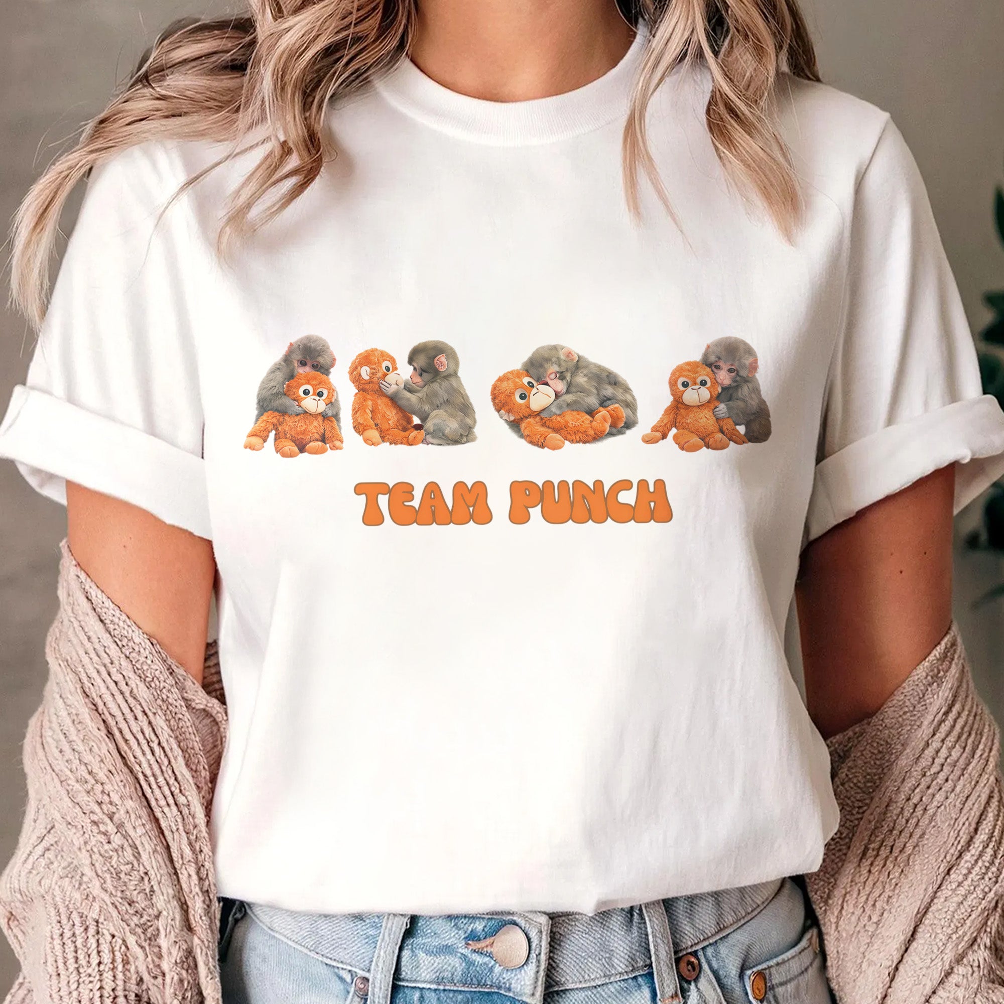 Team Punch T-Shirt, Viral Monkey Meme Tee, Save Punch, Trending Monkey Design, Cute Meme Shirt, Monkey Lover Gift