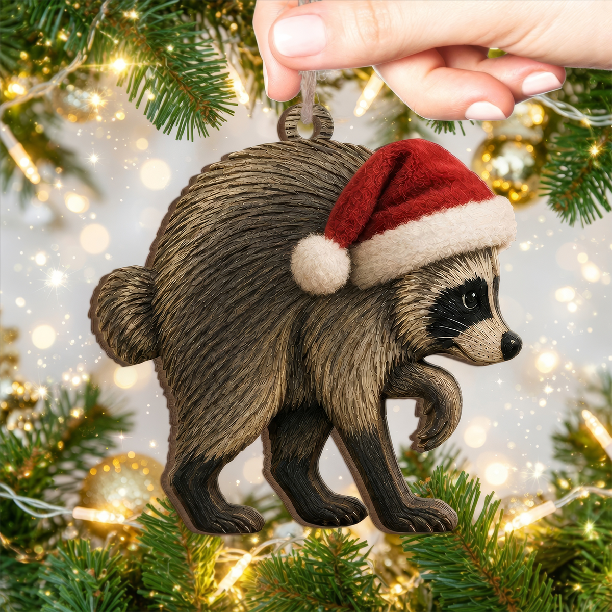 Jimothy Wooden Ornament, Viral Seattle Raccoon Christmas Decor, Custom Raccoon Christmas Ornament, Funny Wildlife Lover Gift, Jimothy the Raccoon Ornament