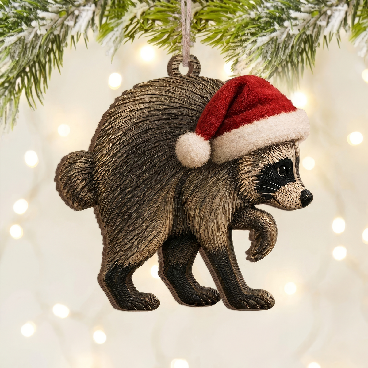 Jimothy Wooden Ornament, Viral Seattle Raccoon Christmas Decor, Custom Raccoon Christmas Ornament, Funny Wildlife Lover Gift, Jimothy the Raccoon Ornament