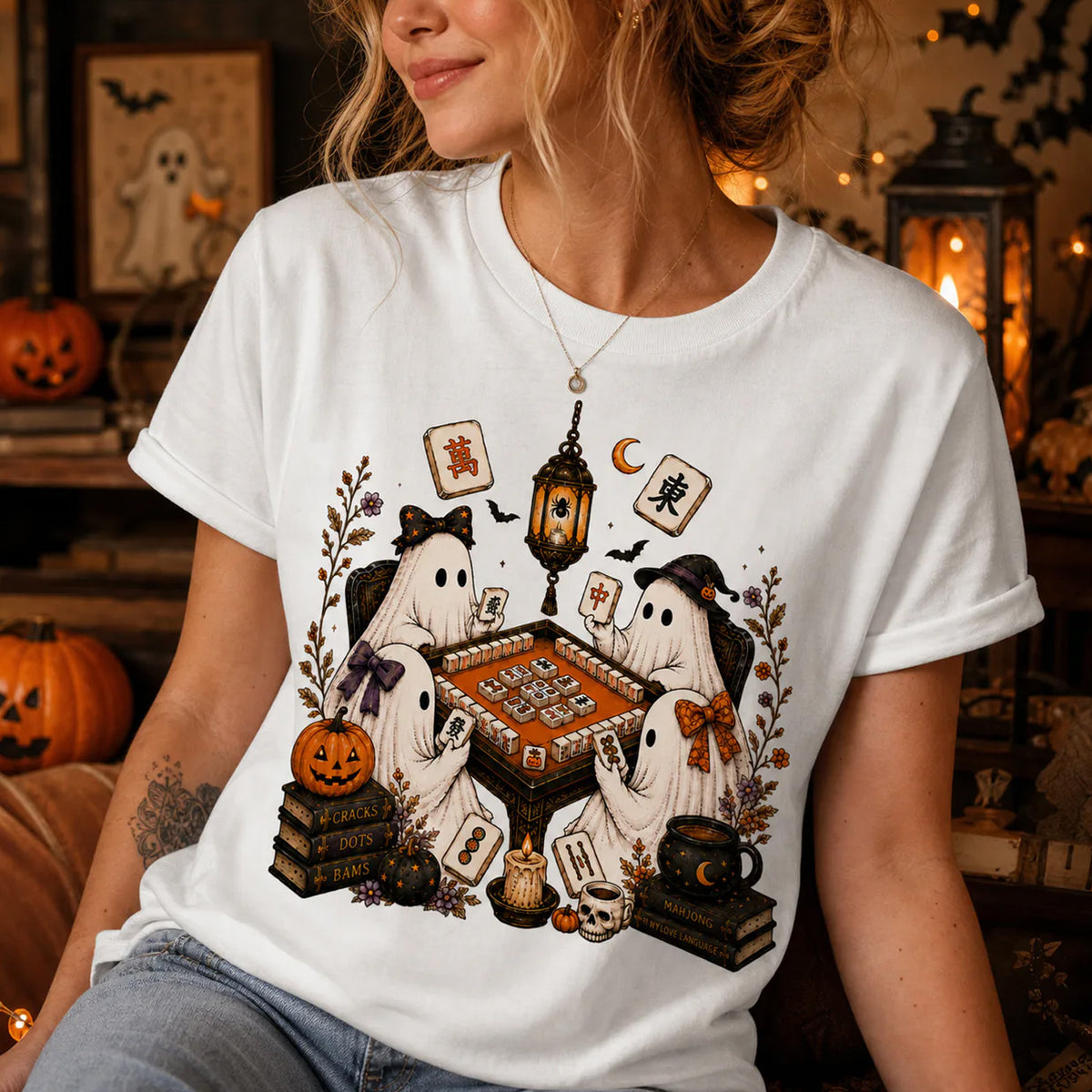 Mahjong Is My Love Language Comfort Colors T-shirt, Ghost Mahjong Shirt, Mahjong Lover Shirt