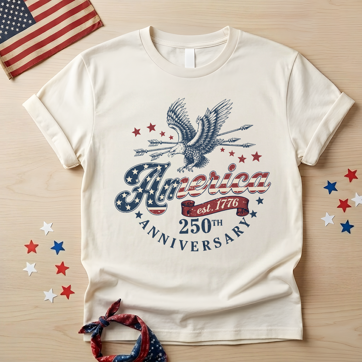 1776–2026 USA Independence Day Vintage T-Shirt,  America 250th Anniversary, Patriotic Eagle Shirt