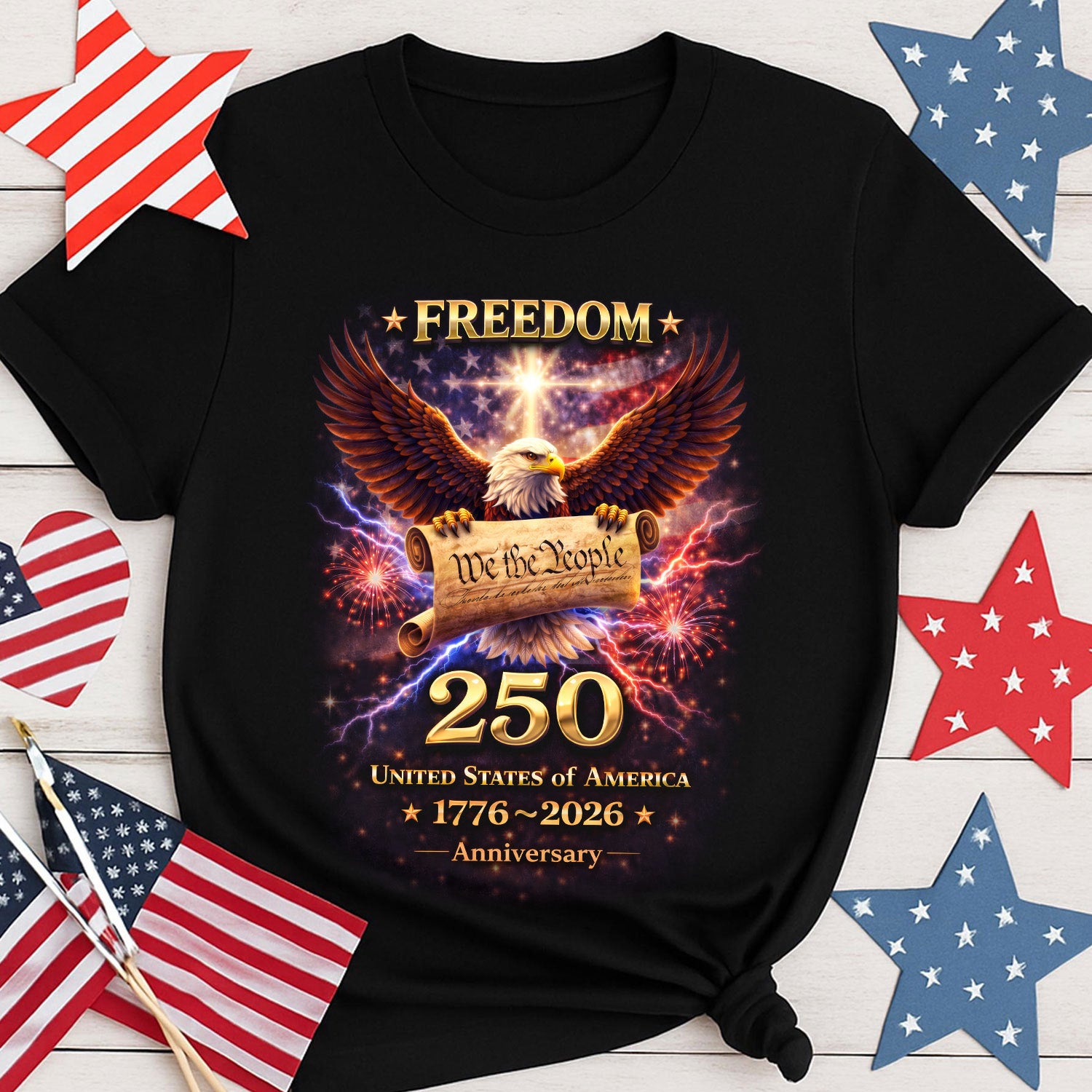 250 Years United States Of America - Personalized T-Shirt, Freedom 250th Anniversary Shirt, 1776–2026 USA T-Shirt