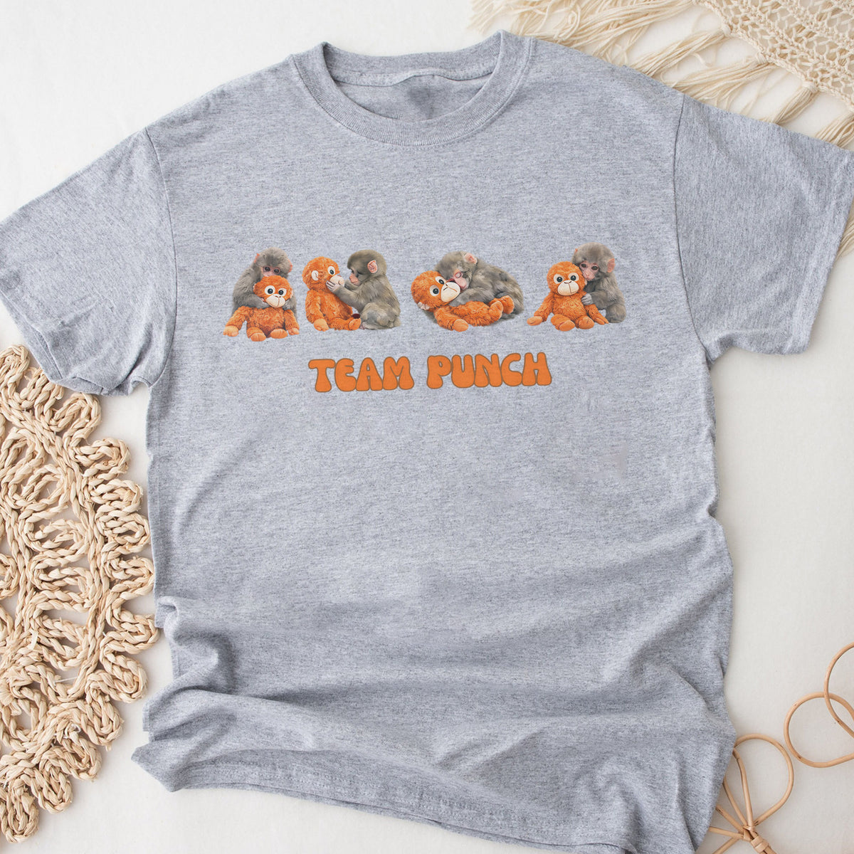 Team Punch T-Shirt, Viral Monkey Meme Tee, Save Punch, Trending Monkey Design, Cute Meme Shirt, Monkey Lover Gift