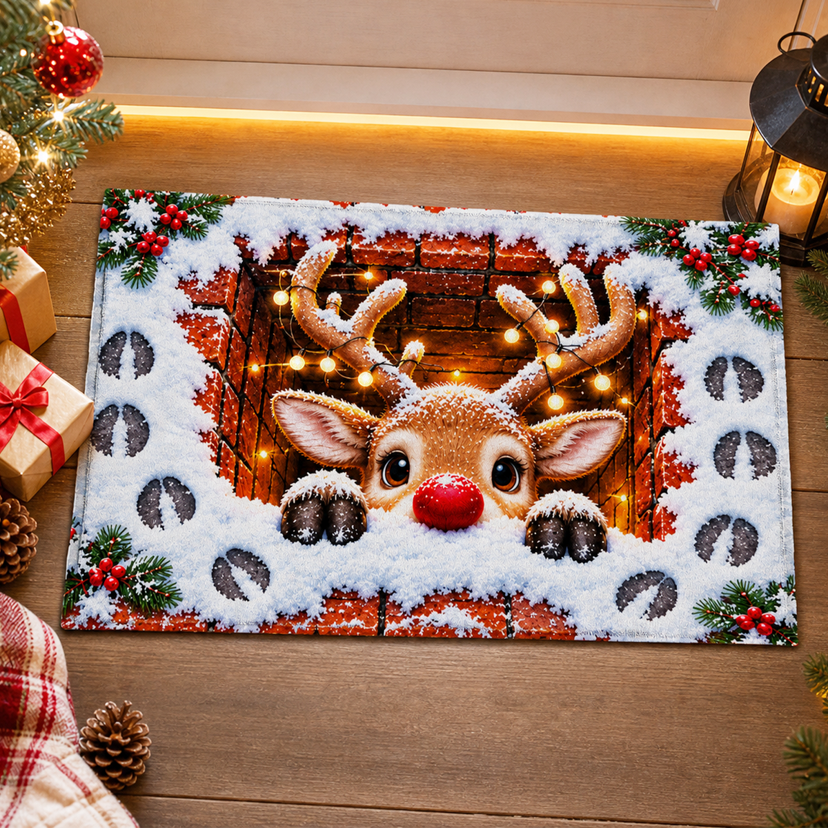 Gnome For The Holidays Doormat, Funny Family Christmas Doormat, Gift for Family Christmas