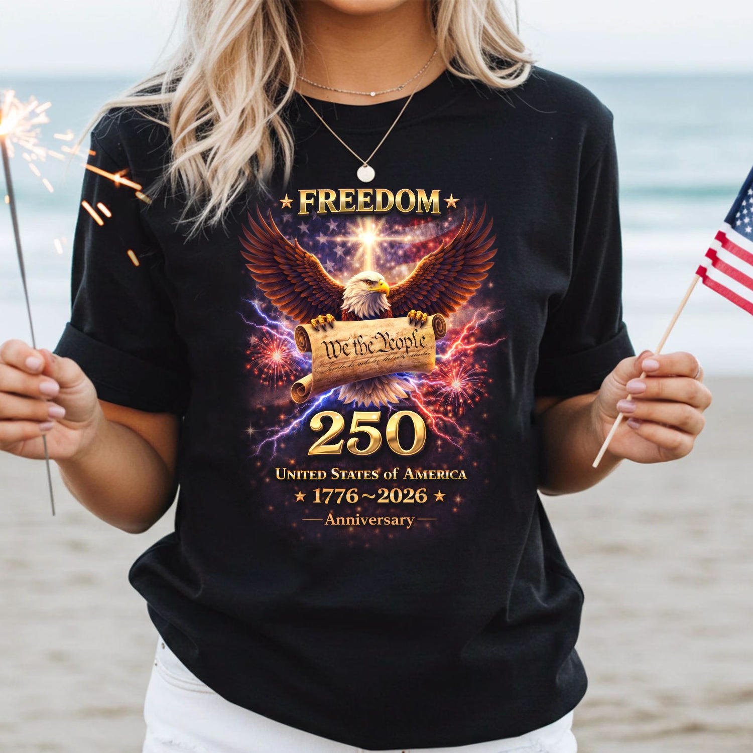 250 Years United States Of America - Personalized T-Shirt, Freedom 250th Anniversary Shirt, 1776–2026 USA T-Shirt