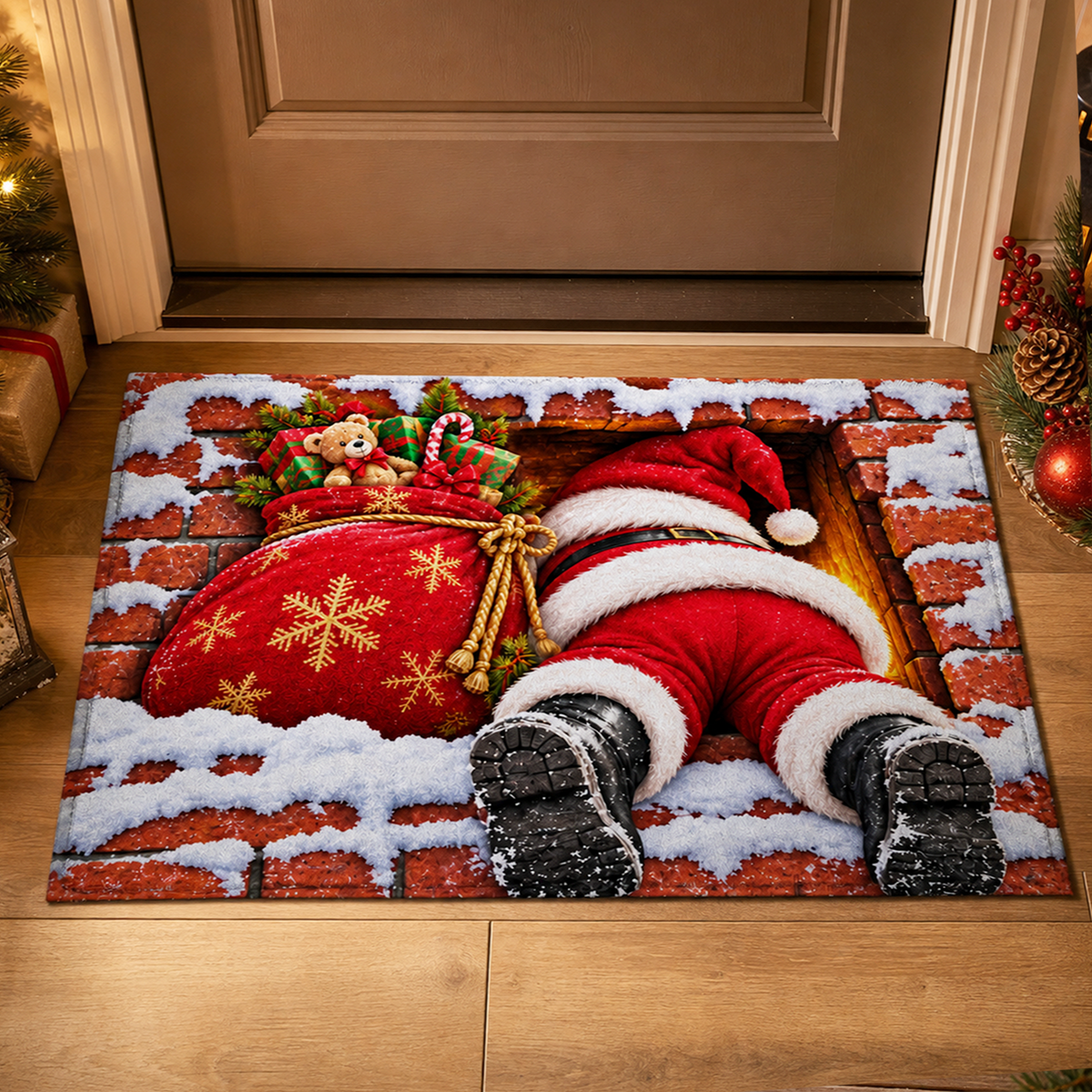Gnome For The Holidays Doormat, Funny Family Christmas Doormat, Gift for Family Christmas