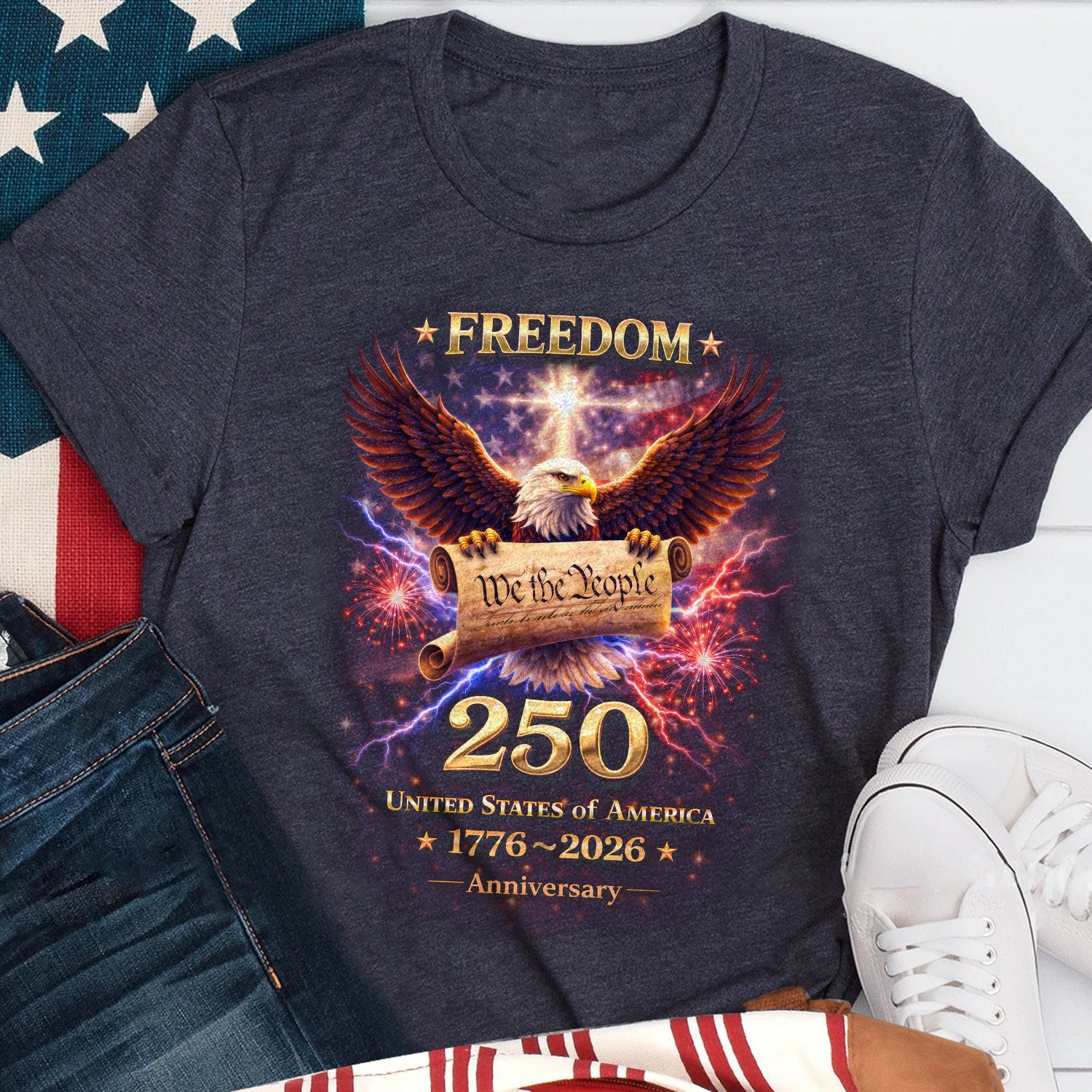 250 Years United States Of America - Personalized T-Shirt, Freedom 250th Anniversary Shirt, 1776–2026 USA T-Shirt