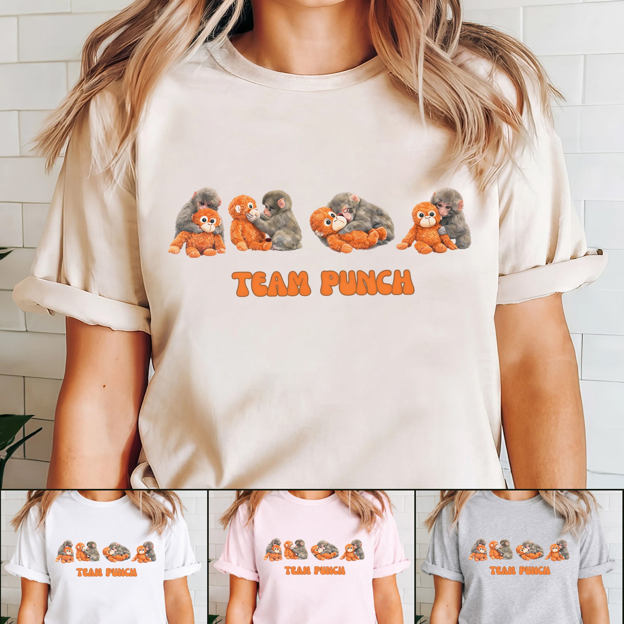 Team Punch T-Shirt, Viral Monkey Meme Tee, Save Punch, Trending Monkey Design, Cute Meme Shirt, Monkey Lover Gift