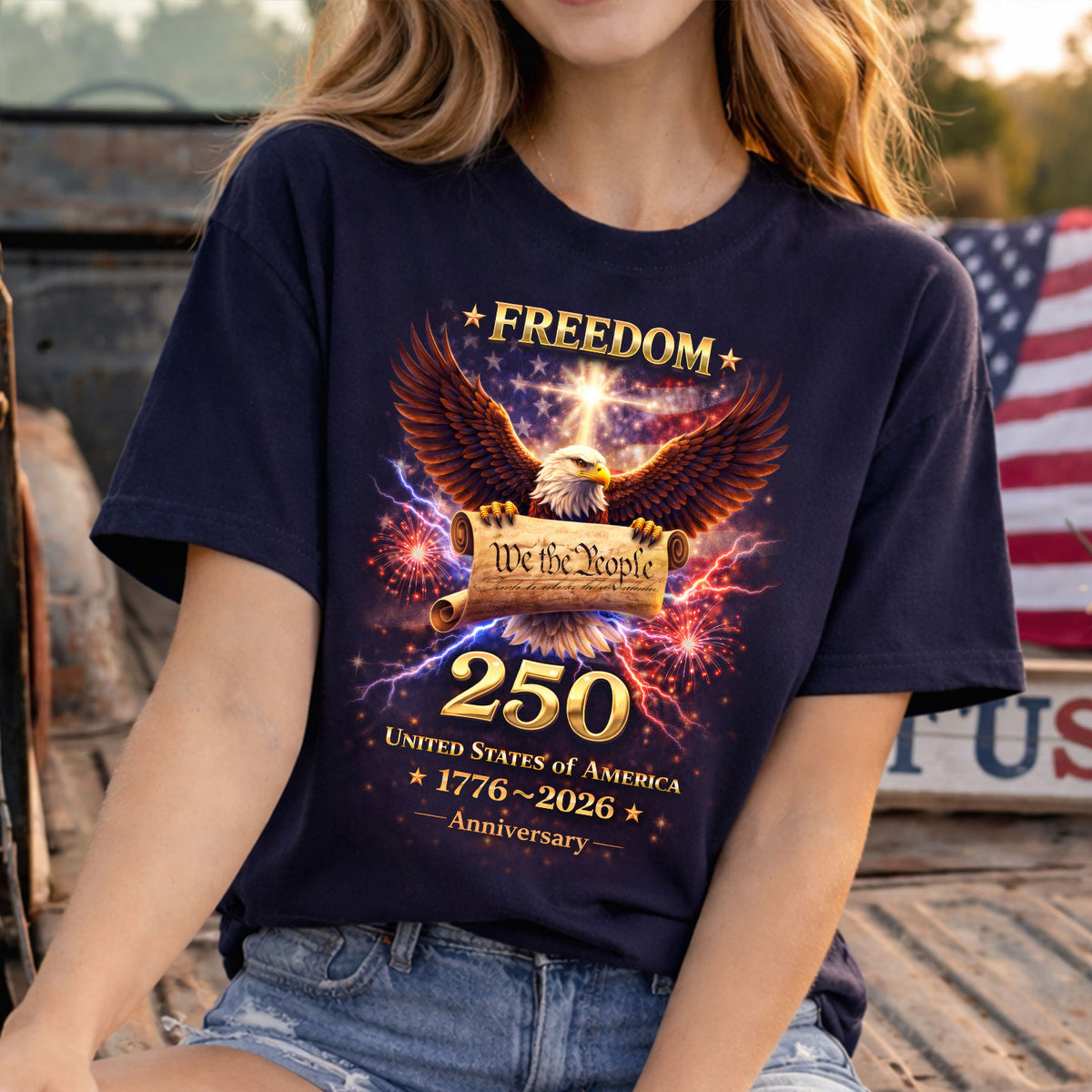 250 Years United States Of America - Personalized T-Shirt, Freedom 250th Anniversary Shirt, 1776–2026 USA T-Shirt