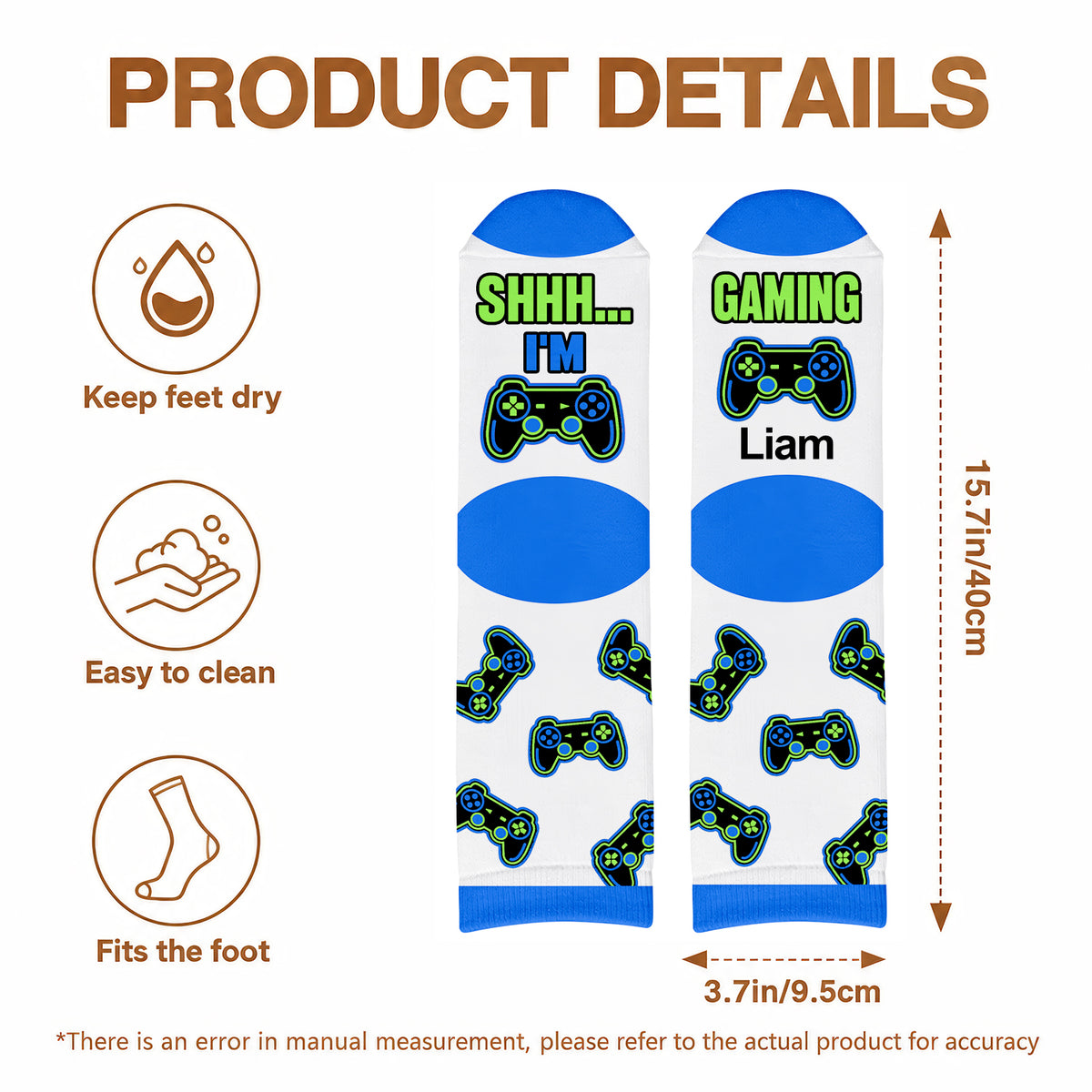 Shhh I'm Gaming - Personalized Middle Tube Socks, Gaming Socks, Gift For Gamer