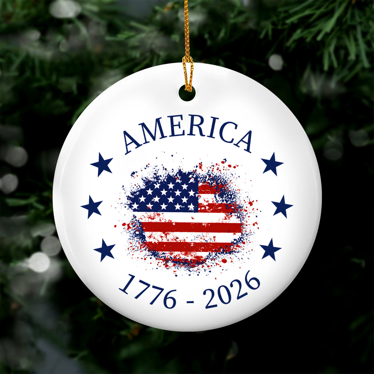 Proud To Be American Ornament, United States Christmas Keepsake, Patriotic Gift for Family