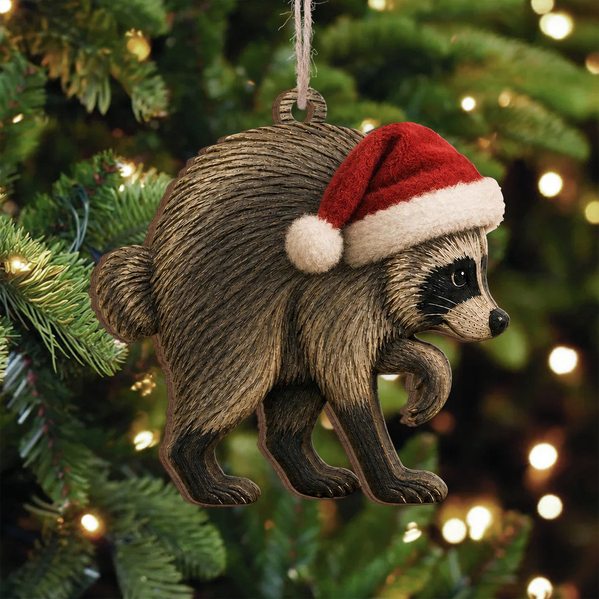 Jimothy Wooden Ornament, Viral Seattle Raccoon Christmas Decor, Custom Raccoon Christmas Ornament, Funny Wildlife Lover Gift, Jimothy the Raccoon Ornament