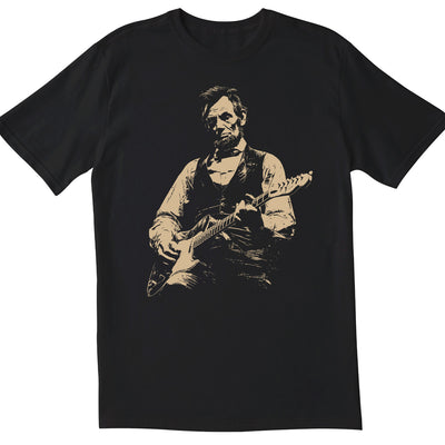 Blue Toile President Abraham Lincoln Playing Guitar T-Shirt, Abe Lincoln Shirt, Funny History Music Lover Gift, Vintage Political Humor Tee
