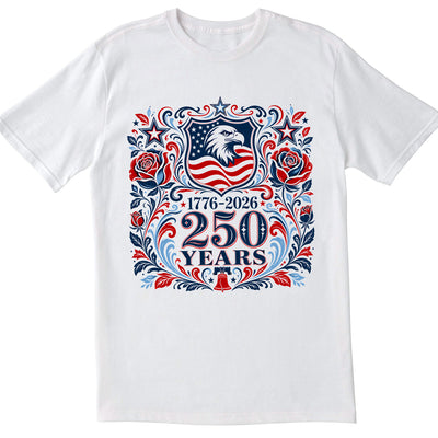 250th America Anniversary T-Shirt, Retro 4th of July Floral USA Shirt, Patriotic American Flag Tee, Vintage Independence Day Shirt