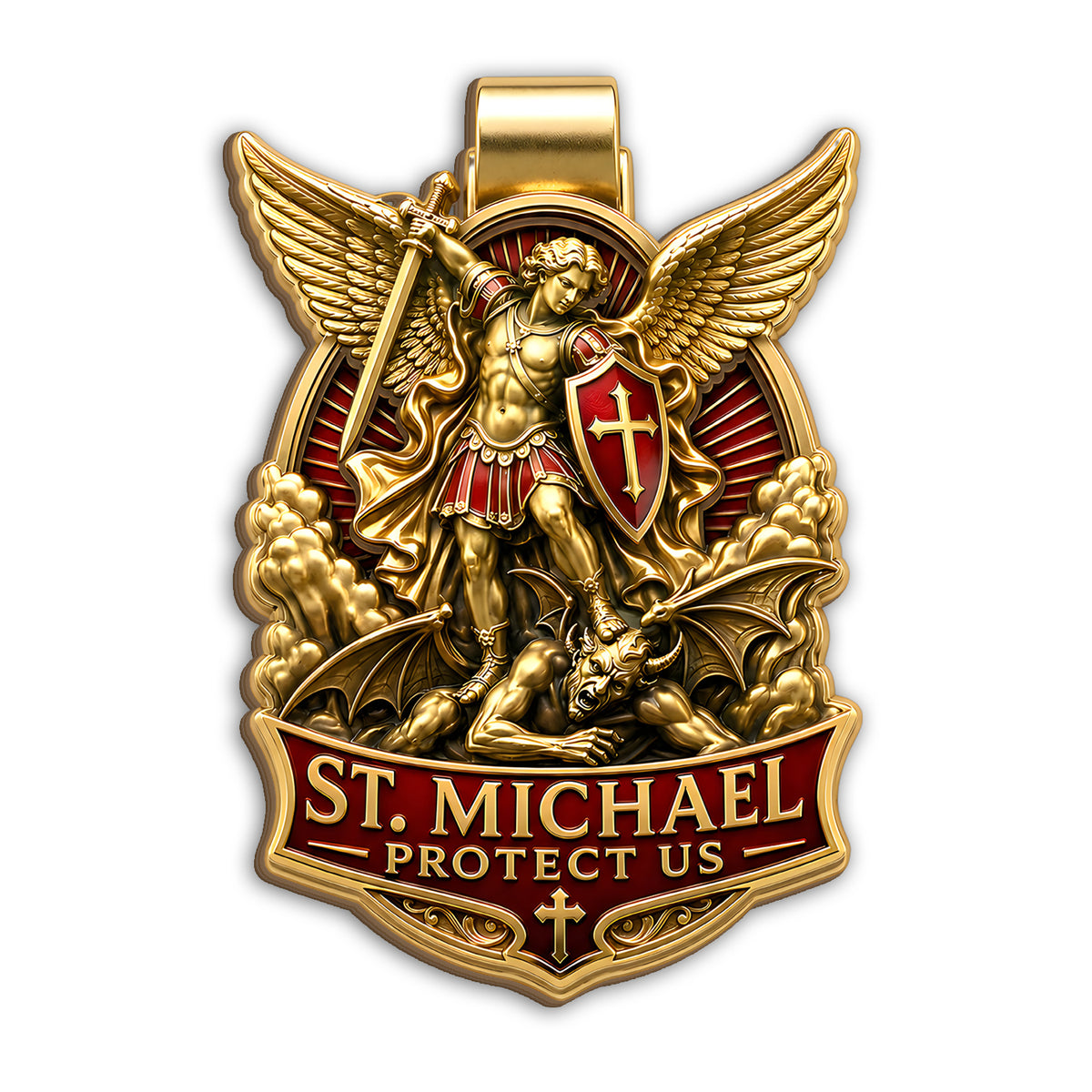 St. Michael, Defender Of The Faith - Car Visor Clip, Catholic Gift, Faith &amp; Protection Gift