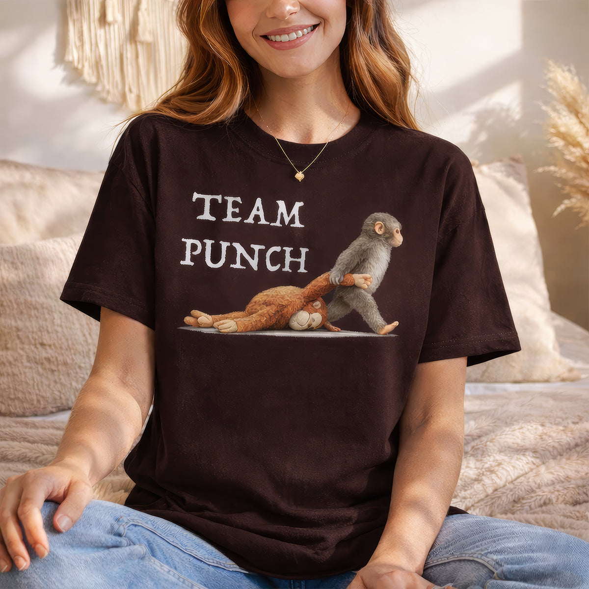 Punch Monkey Fan Club - Personalized T-shirt, Gift For Animal Lovers, Viral Punch Monkey Shirt, Viral Trend T-Shirt