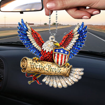We The People Bald Eagle Acrylic Car Hanger, 250th Anniversary Gift