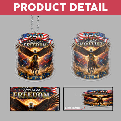 Patriotic Eagle & Horse Acrylic Car Hanger, 250 Years Of Freedom Car Ornament, USA Anniversary Car Decor