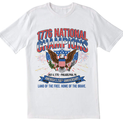 July 4th 1776 National Champions T-Shirt, America 250th Anniversary Shirt Gift , Distressed Vintage